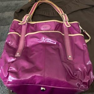 Tod’s Glazed Purple Coated Canvas Tote